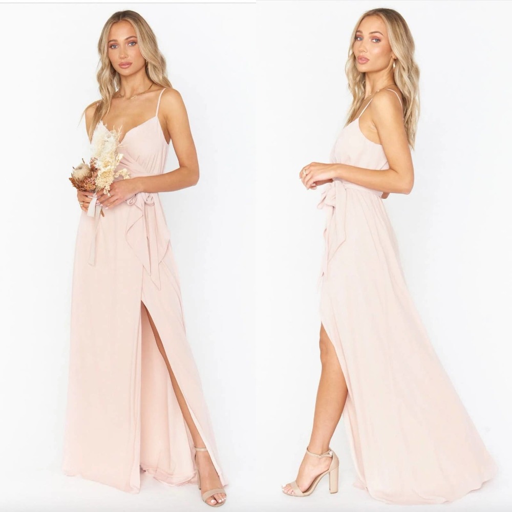 Show Me Your Mumu Dusty Blush Crisp Liz Maxi Dress Size XL New